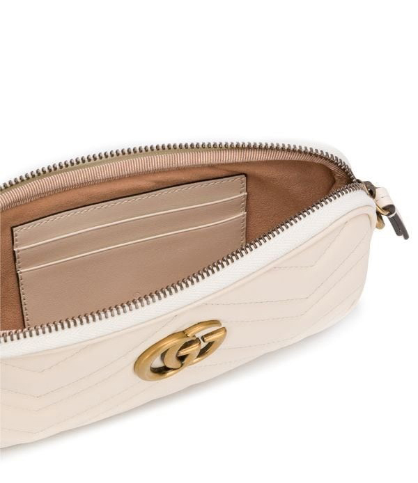 2020年春夏新作【グッチ偽物】グッチ GGマーモント ミニ チェーンバッグ ホワイト